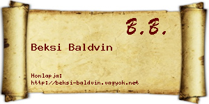 Beksi Baldvin névjegykártya